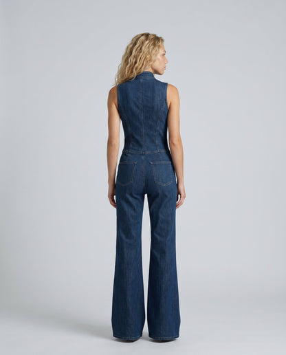 Delora | Women's Sleeveless Denim Jumpsuit for Casual Summer Wear