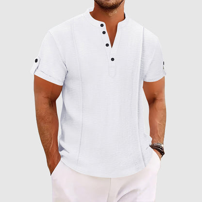 Demetrius | Men's Denim Short-Sleeve Grandad Shirt