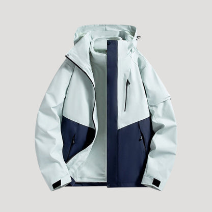 Women’s Hooded Windbreaker Jacket - Zip Up Pockets