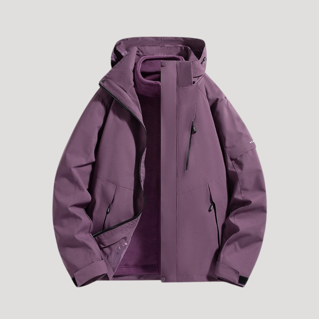 Women’s Hooded Windbreaker Jacket - Zip Up Pockets