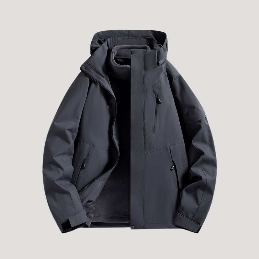 Women’s Hooded Windbreaker Jacket - Zip Up Pockets
