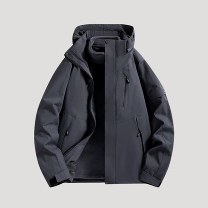 Women’s Hooded Windbreaker Jacket - Zip Up Pockets