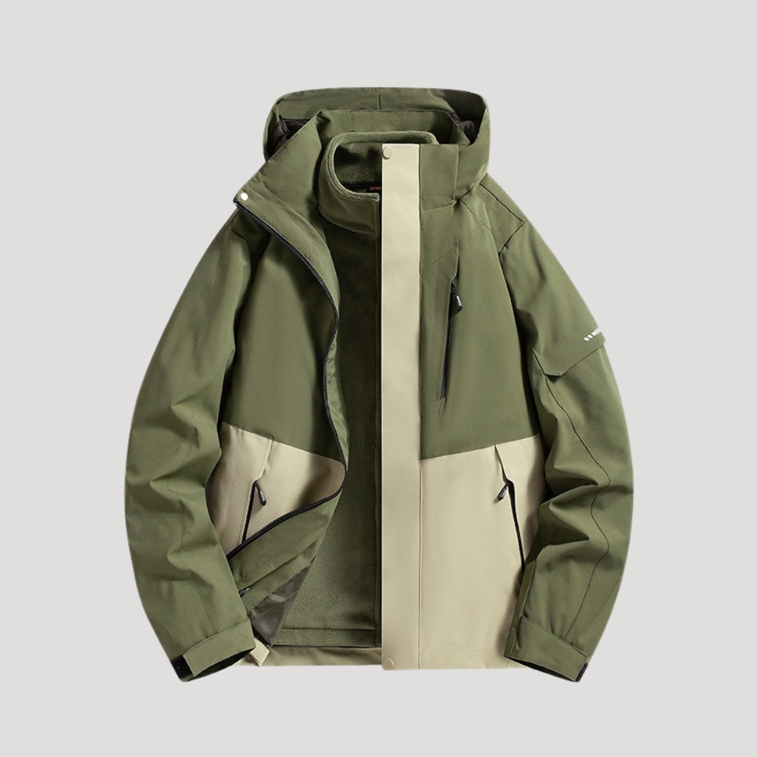 Women’s Hooded Windbreaker Jacket - Zip Up Pockets