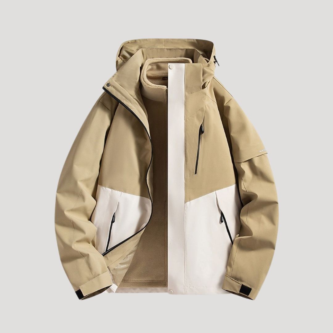Women’s Hooded Windbreaker Jacket - Zip Up Pockets