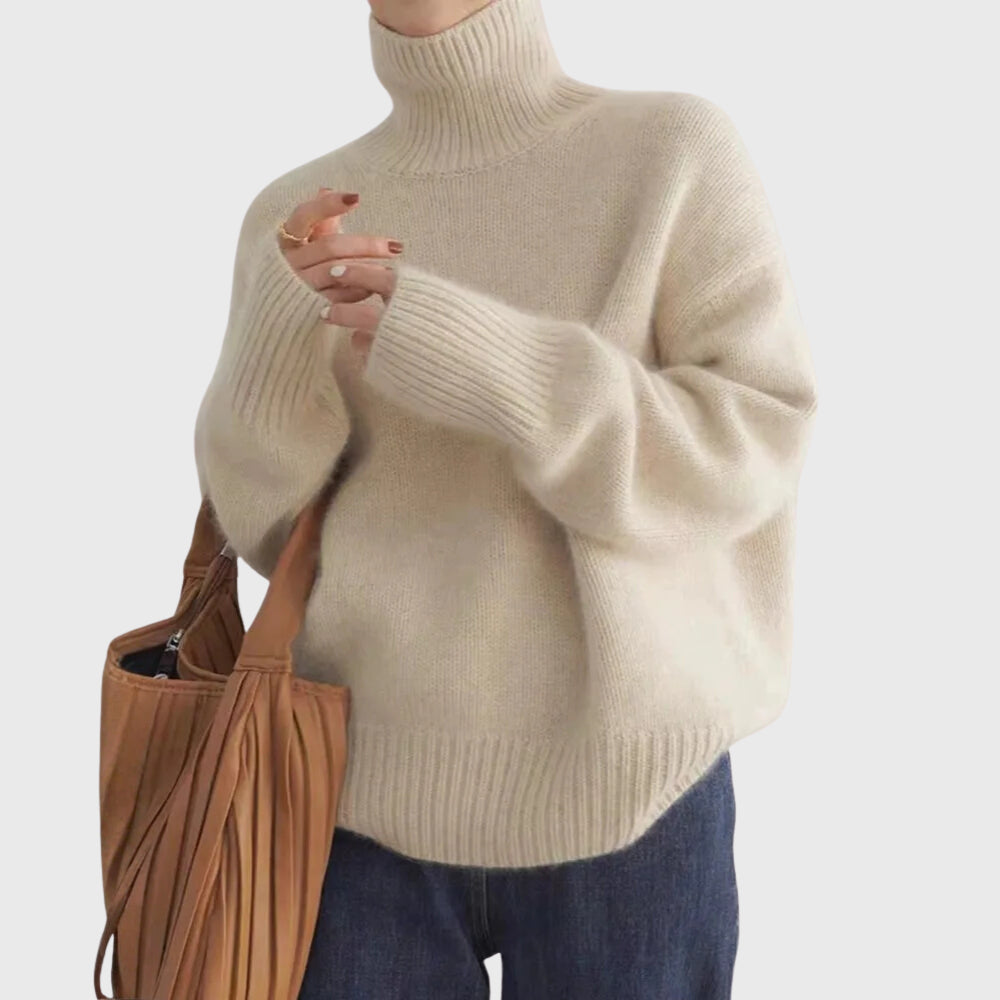 Doriaana | Women's High-Neck Cashmere Top with Elegant Warm Style
