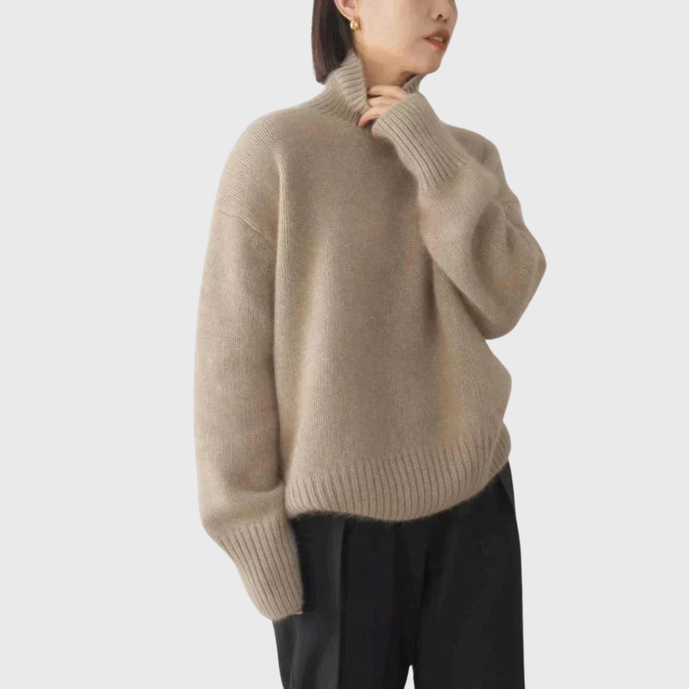 Doriaana | Women's High-Neck Cashmere Top with Elegant Warm Style