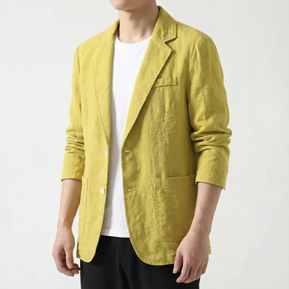 Men's Linen Blazer - Formal Casual Suit Jacket