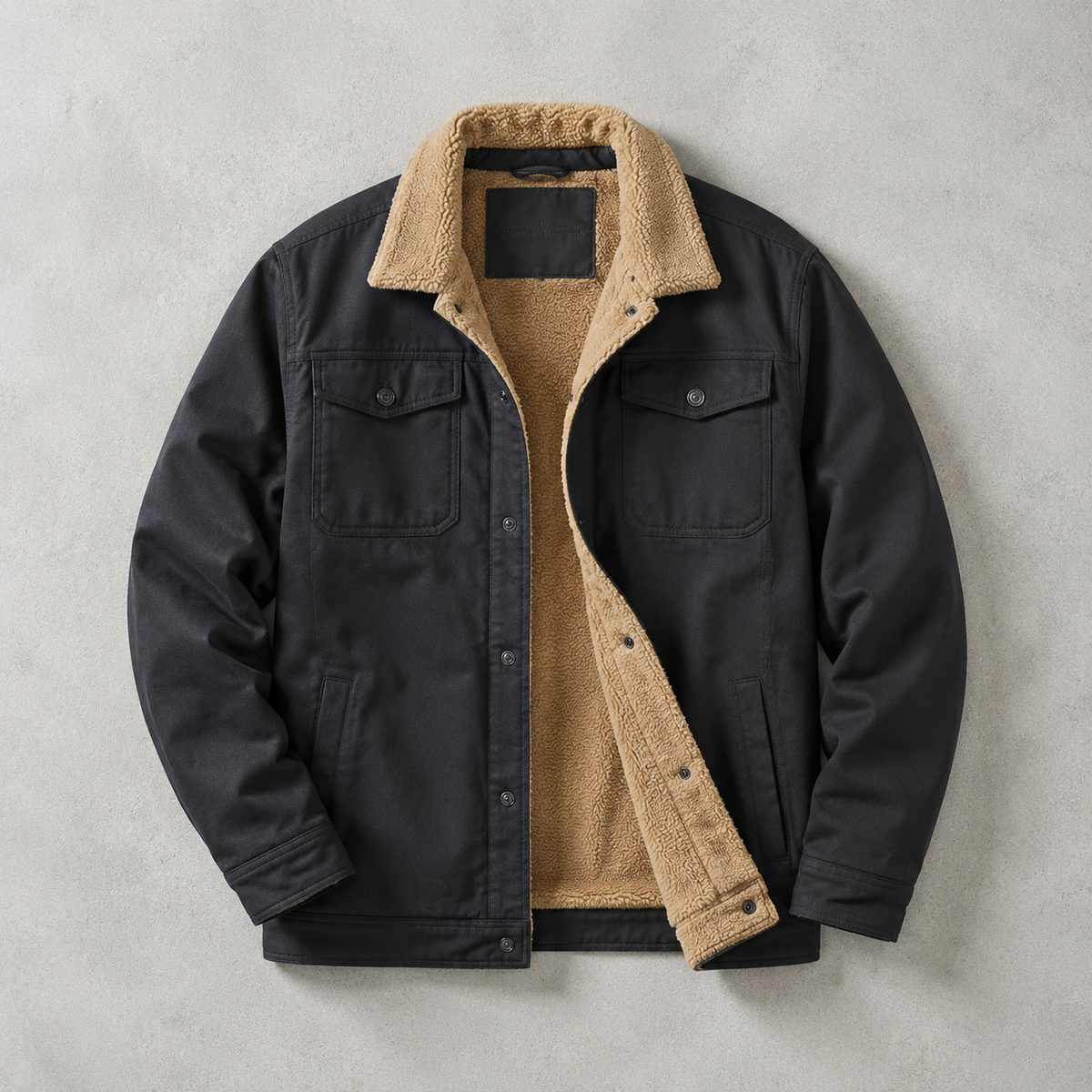 Men's Sherpa Lined Jacket - Trucker Style Casual Outerwear