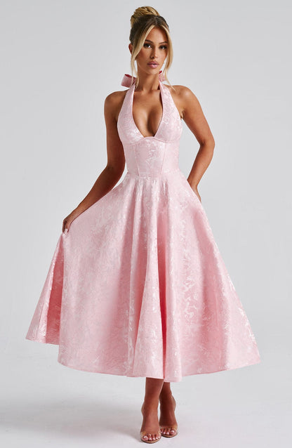 Sylvenna | Halter Midi Occasion Dress Women Fashion Style
