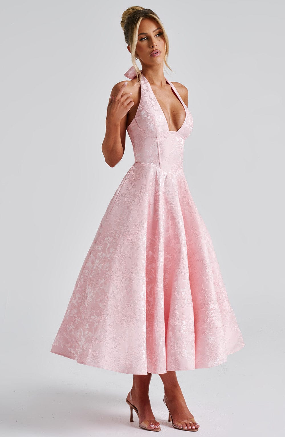 Sylvenna | Halter Midi Occasion Dress Women Fashion Style
