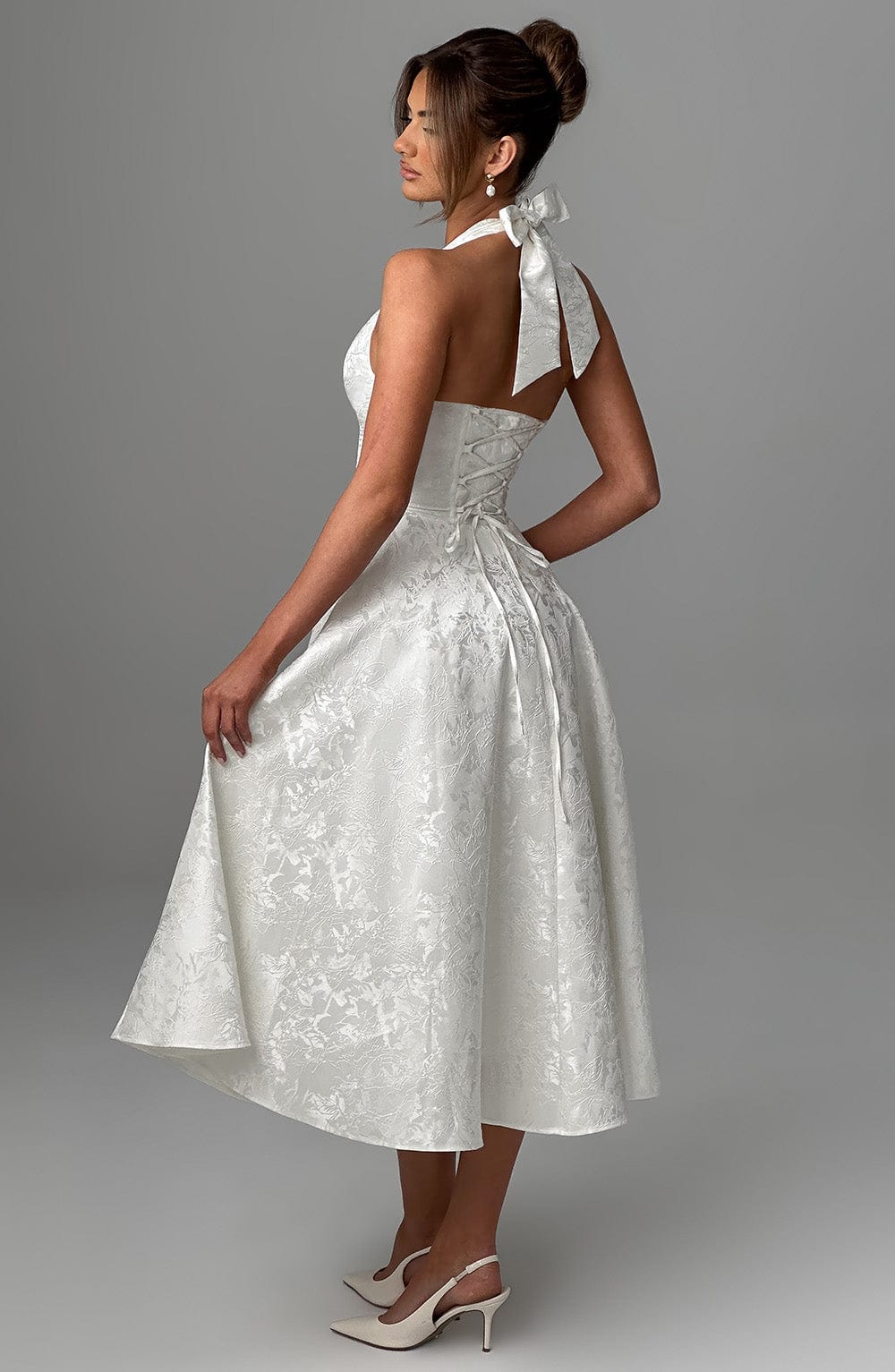 Sylvenna | Halter Midi Occasion Dress Women Fashion Style