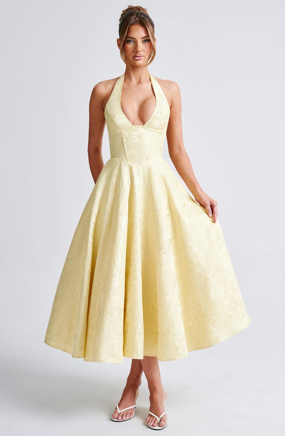 Sylvenna | Halter Midi Occasion Dress Women Fashion Style