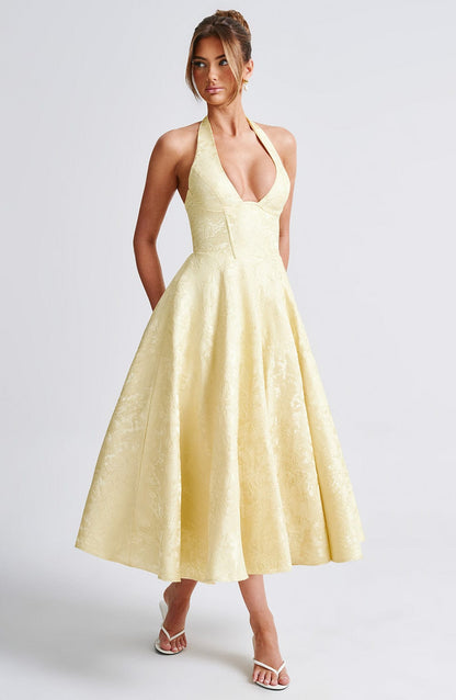 Sylvenna | Halter Midi Occasion Dress Women Fashion Style