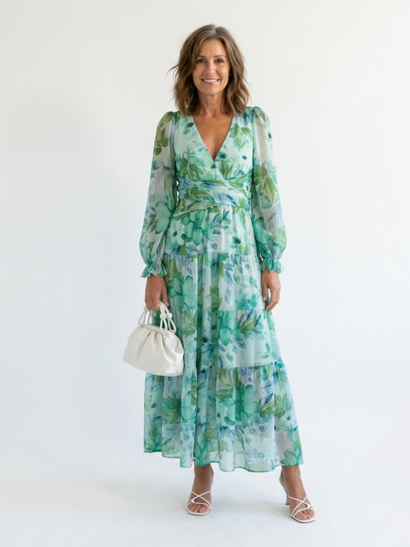 Brysra | Modern Floral Summer Dress Women Chic Style
