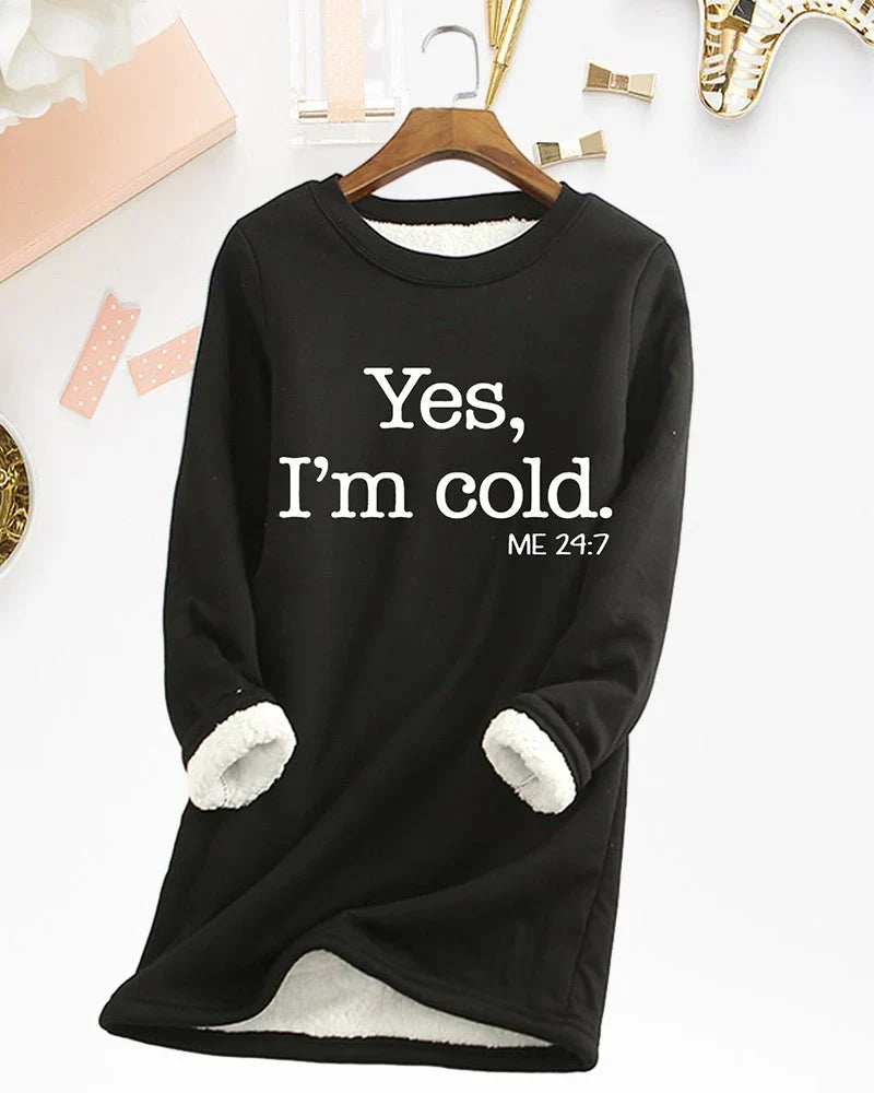 Women's Fleece-Lined Graphic Sweatshirt – Crewneck Tunic