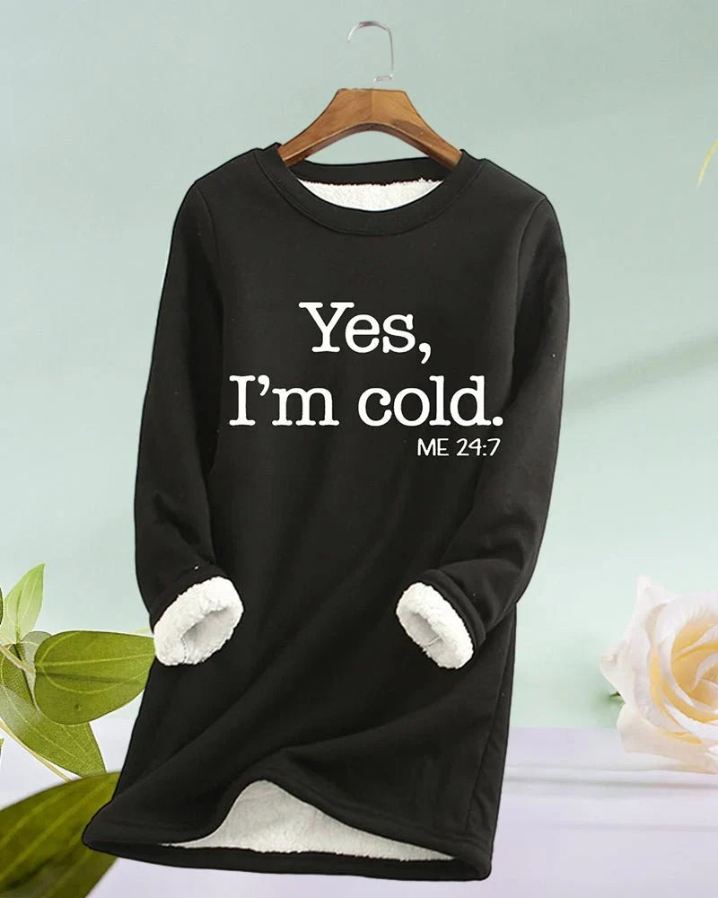 Women's Fleece-Lined Graphic Sweatshirt – Crewneck Tunic