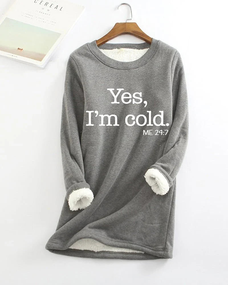 Women's Fleece-Lined Graphic Sweatshirt – Crewneck Tunic
