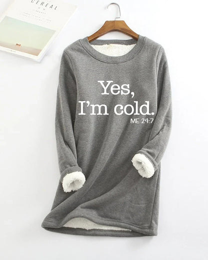 Women's Fleece-Lined Graphic Sweatshirt – Crewneck Tunic