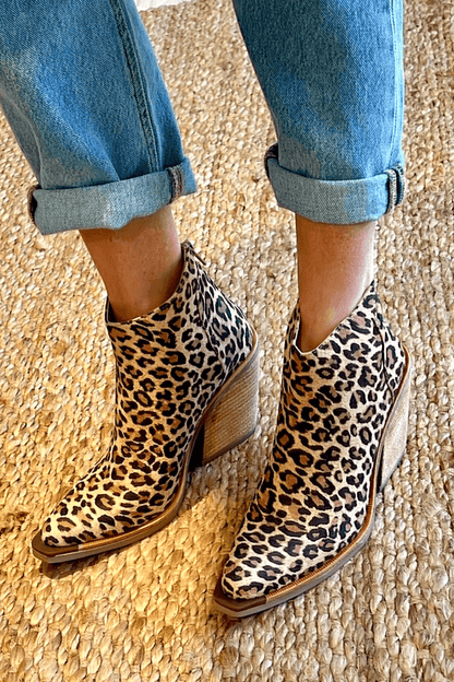 Women's Pointed-Toe Ankle Boots Block Heel