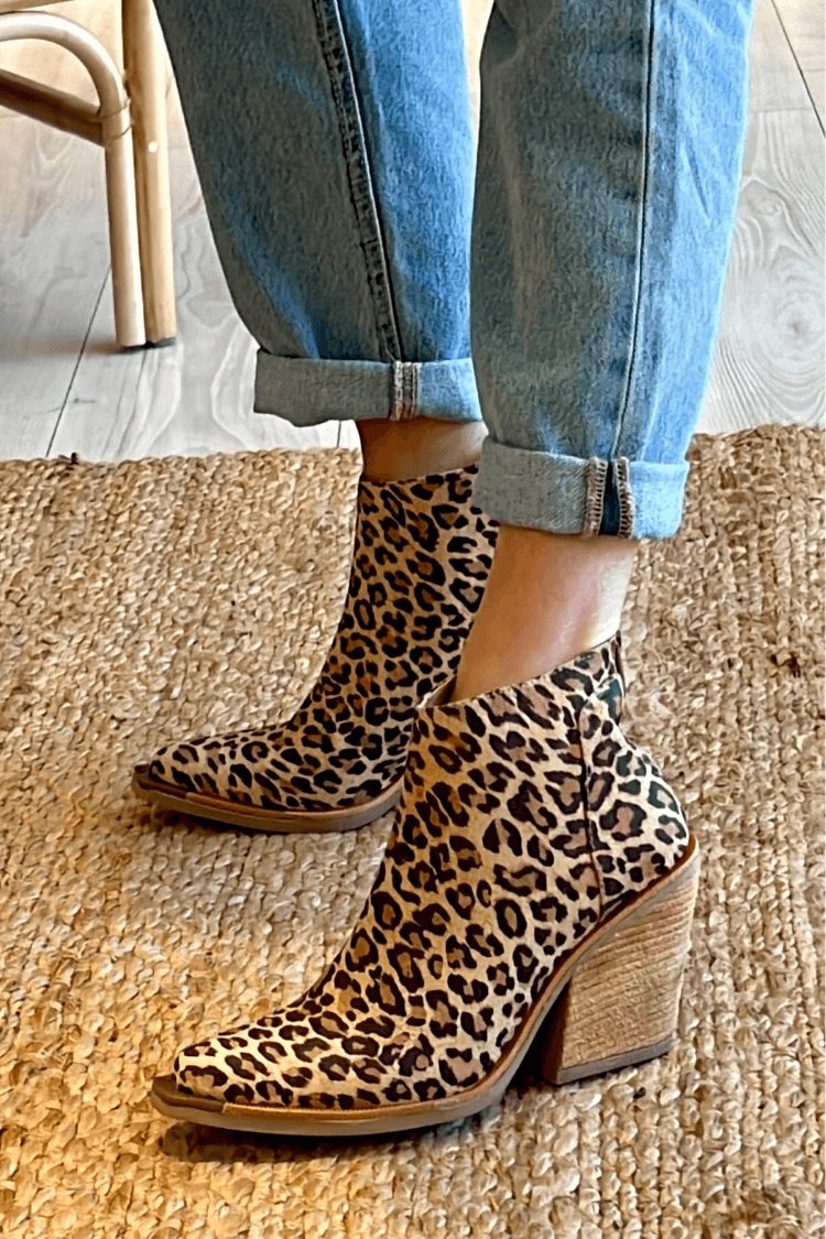 Women's Pointed-Toe Ankle Boots Block Heel