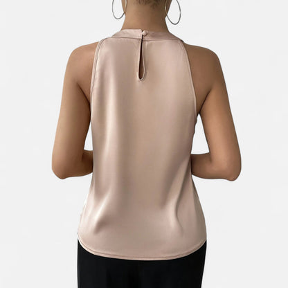 Bellatrix | Trendy Draped Halter Top with Pleated Design