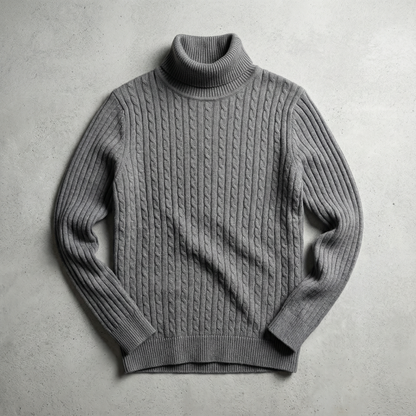 Men's Turtleneck Sweater - Warm Knit Fall Pullover