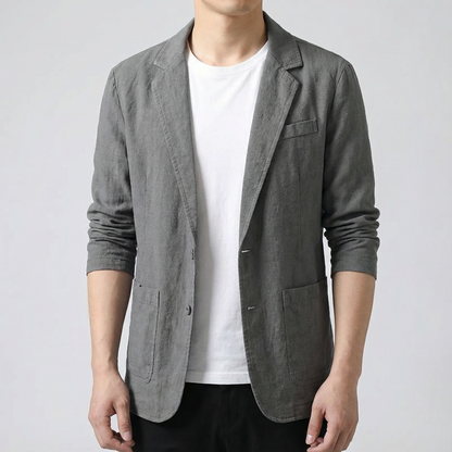 Men's Linen Blazer - Formal Casual Suit Jacket