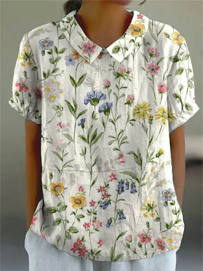 Kynsie | Women's Relaxed Floral Collar Blouse