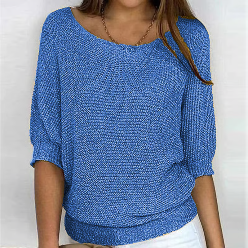 Women's Batwing Sleeve Knit Sweater – Ribbed Hem