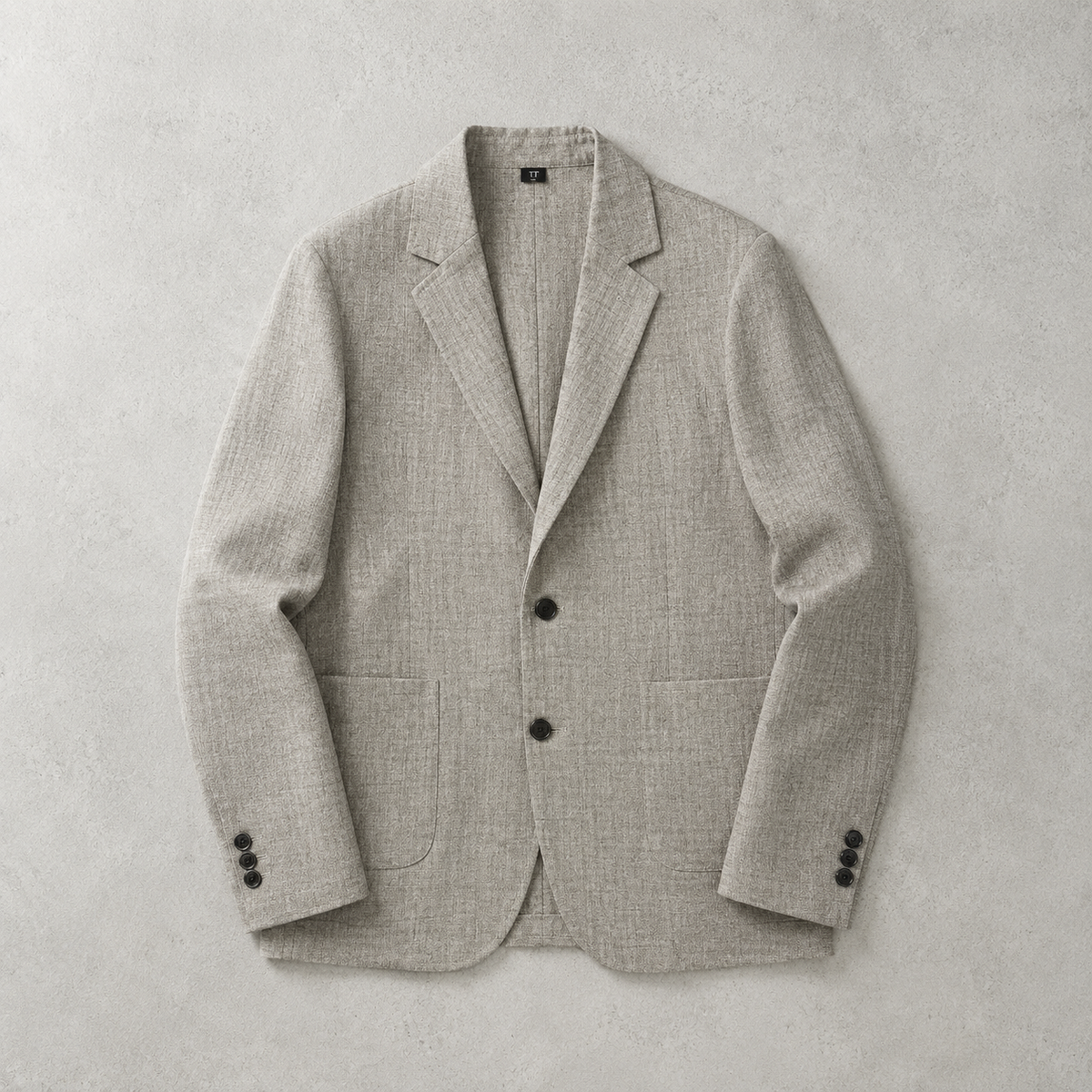 Men's Linen Blend Blazer - Textured Casual Jacket