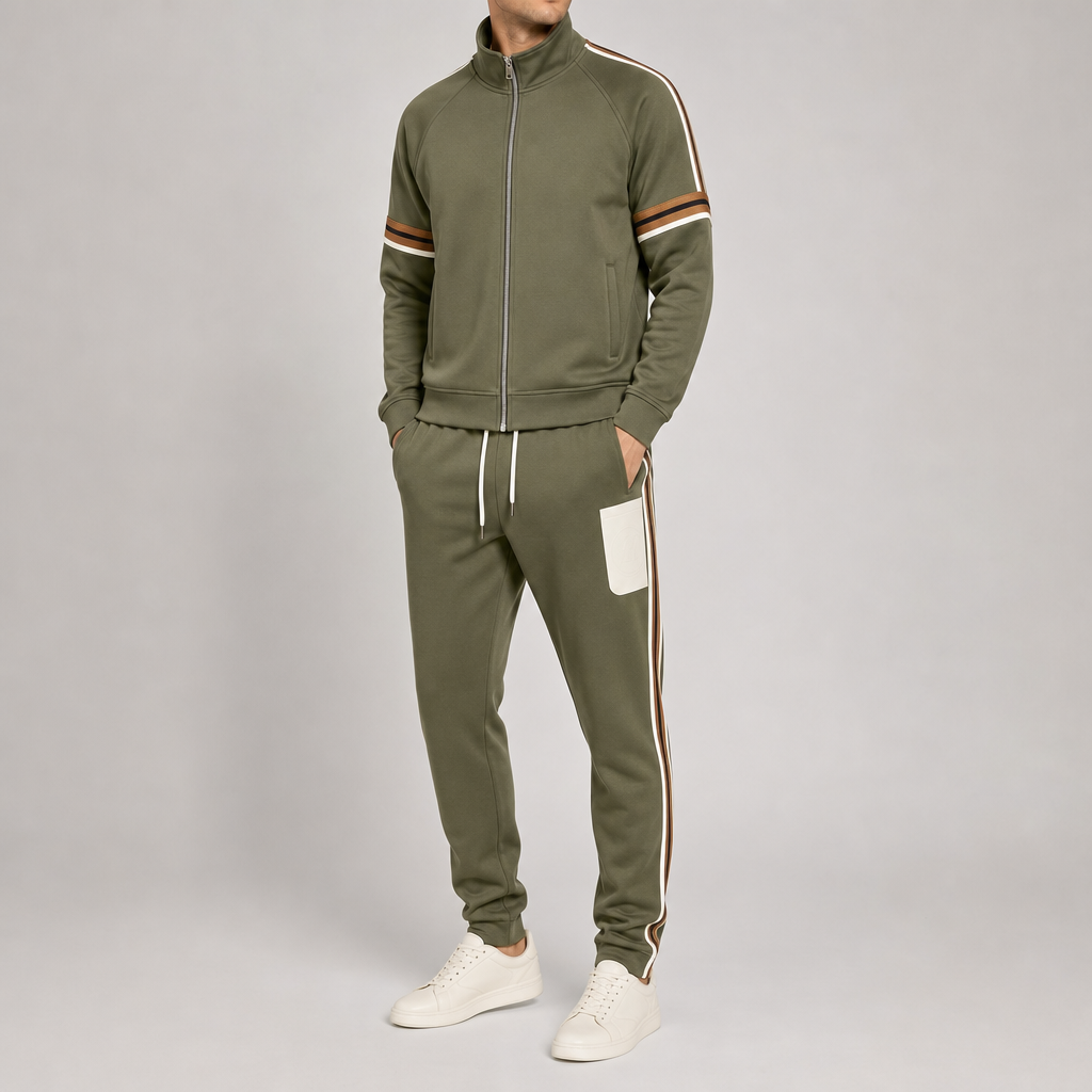 Men's Two Piece Tracksuit - Zip Jacket and Pants Set