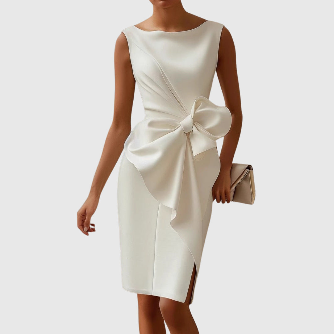 Hermione | Bow-Detail Wedding Guest Midi Dress