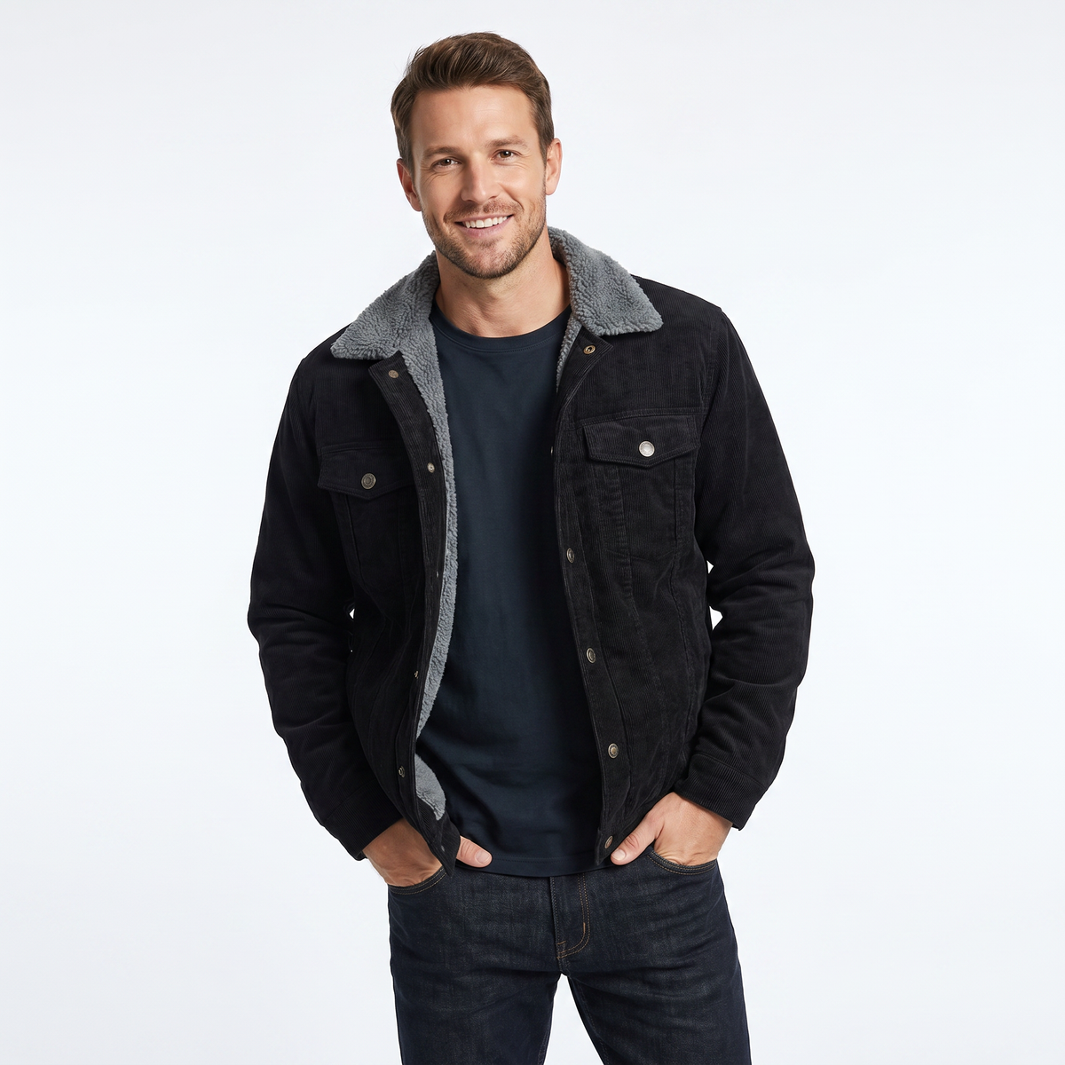 Men's Sherpa Lined Corduroy Jacket Winter Jacket