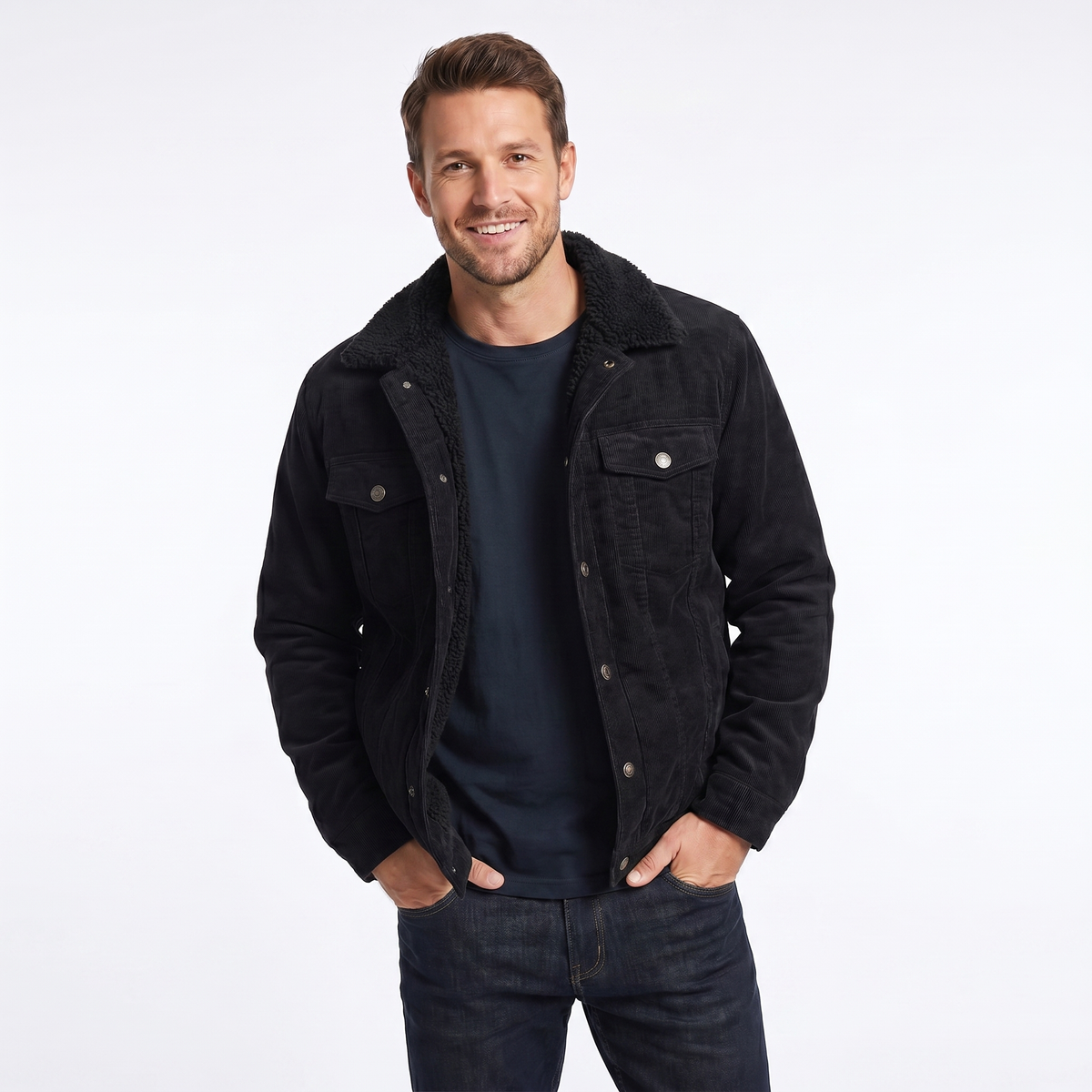 Men's Sherpa Lined Corduroy Jacket Winter Jacket