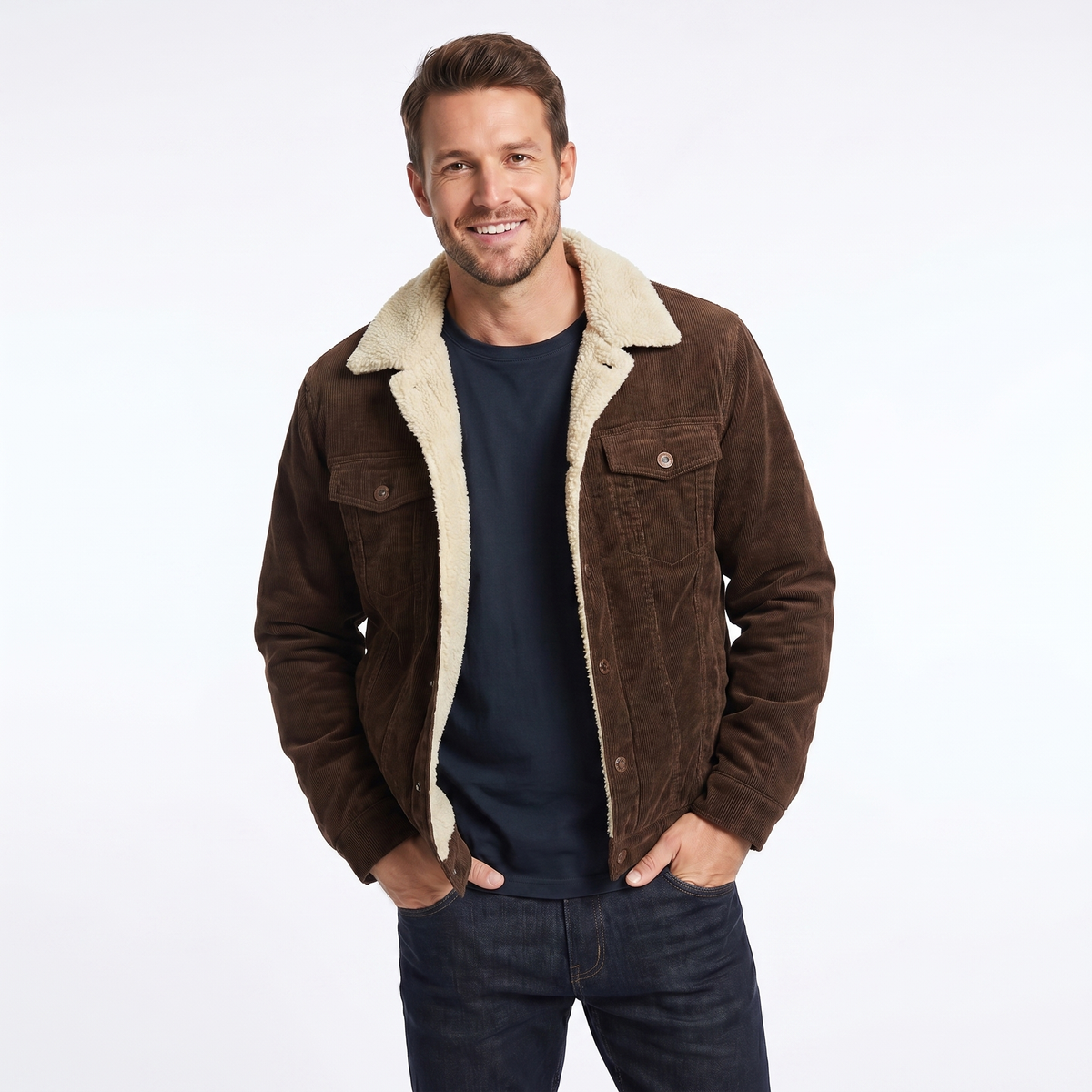 Men's Sherpa Lined Corduroy Jacket Winter Jacket