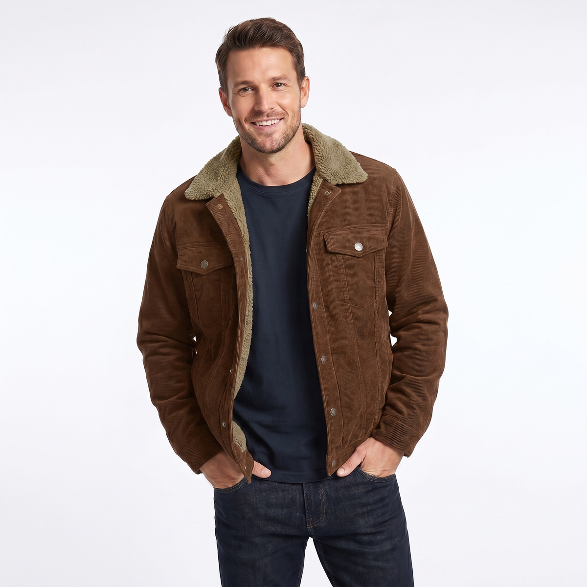 Men's Sherpa Lined Corduroy Jacket Winter Jacket