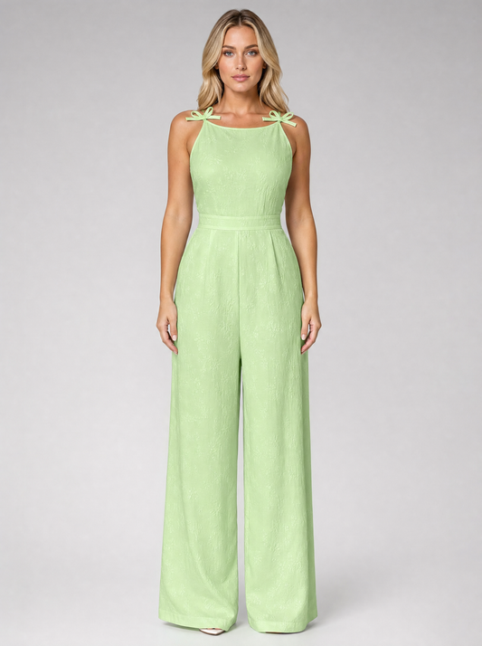 Women's Jacquard Wide Leg Jumpsuit - Wedding Guest Occasion Romper
