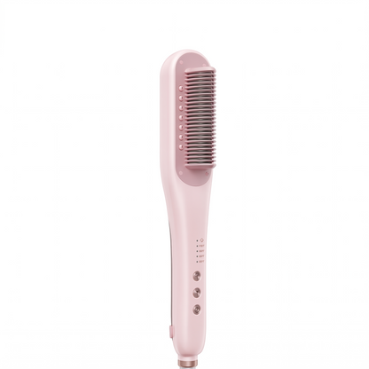 Steam Hair Straightening Brush, Ceramic Anti-Scald Bristles and 4 Heat Settings for Thick, Curly and Frizzy Hair