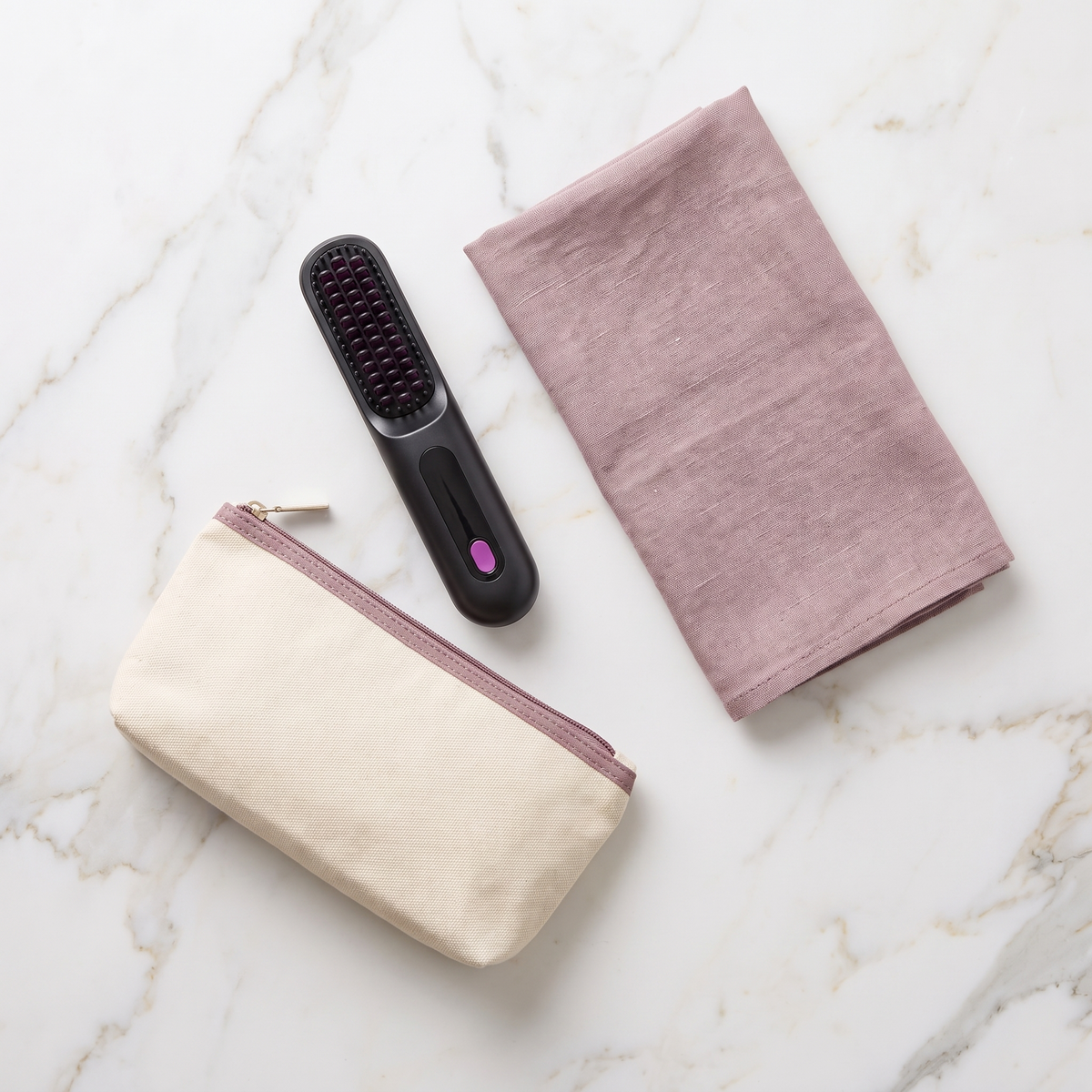 Cordless Mini Hair Straightener Brush, Compact Portable Hair Styler for Travel and Touch-Ups