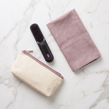 Cordless Mini Hair Straightener Brush, Compact Portable Hair Styler for Travel and Touch-Ups