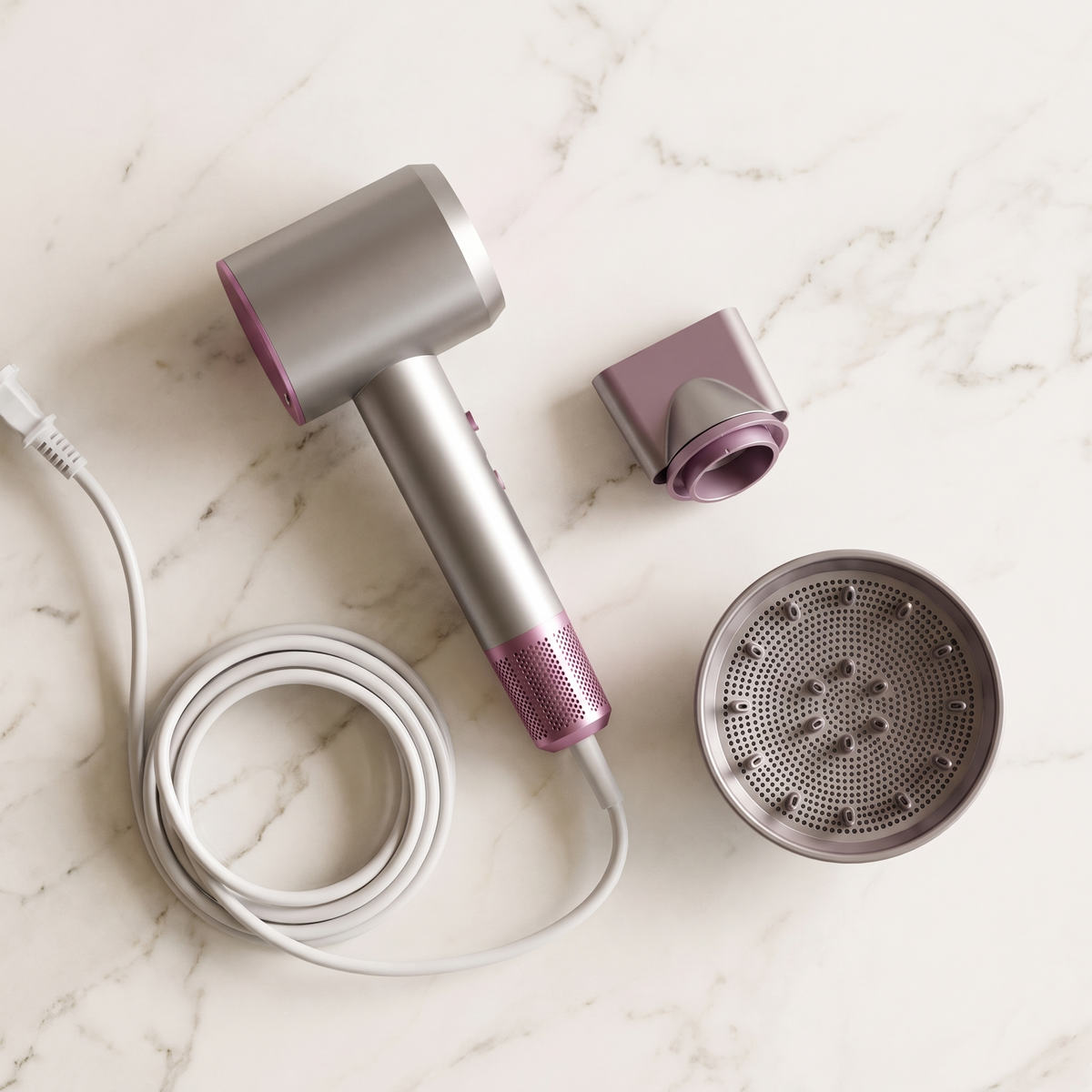 Ionic Hair Dryer with Negative Ion Technology, Concentrator and Diffuser Attachments for Fast Hair Drying