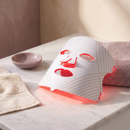LED Red Light Therapy Face Mask, Hands-Free Rechargeable Facial Device for At-Home Skincare