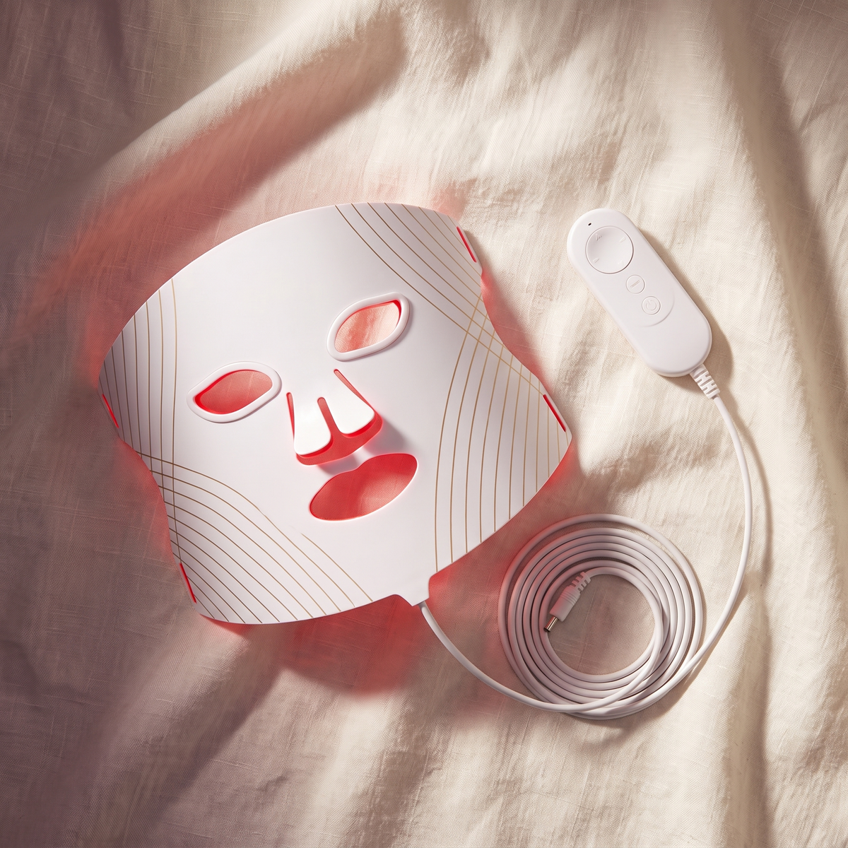 LED Red Light Therapy Face Mask, Hands-Free Rechargeable Facial Device for At-Home Skincare