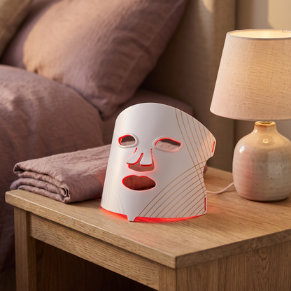 LED Red Light Therapy Face Mask, Hands-Free Rechargeable Facial Device for At-Home Skincare