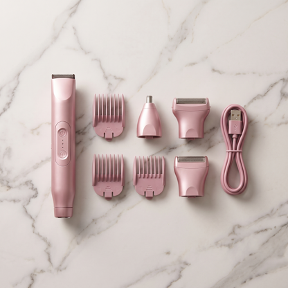 3-in-1 Women's Electric Grooming Trimmer, Rechargeable Razor for Face, Eyebrows, Bikini Line and Nose