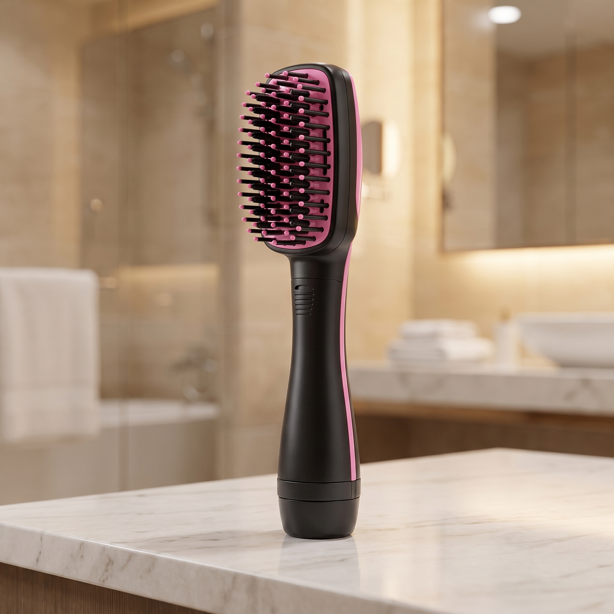 Ionic Ceramic Straightening Brush, Fast-Heating Hair Straightening and Smoothing Brush for Everyday Styling