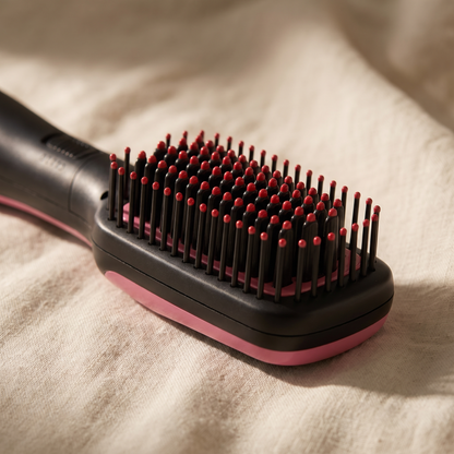 Ionic Ceramic Straightening Brush, Fast-Heating Hair Straightening and Smoothing Brush for Everyday Styling