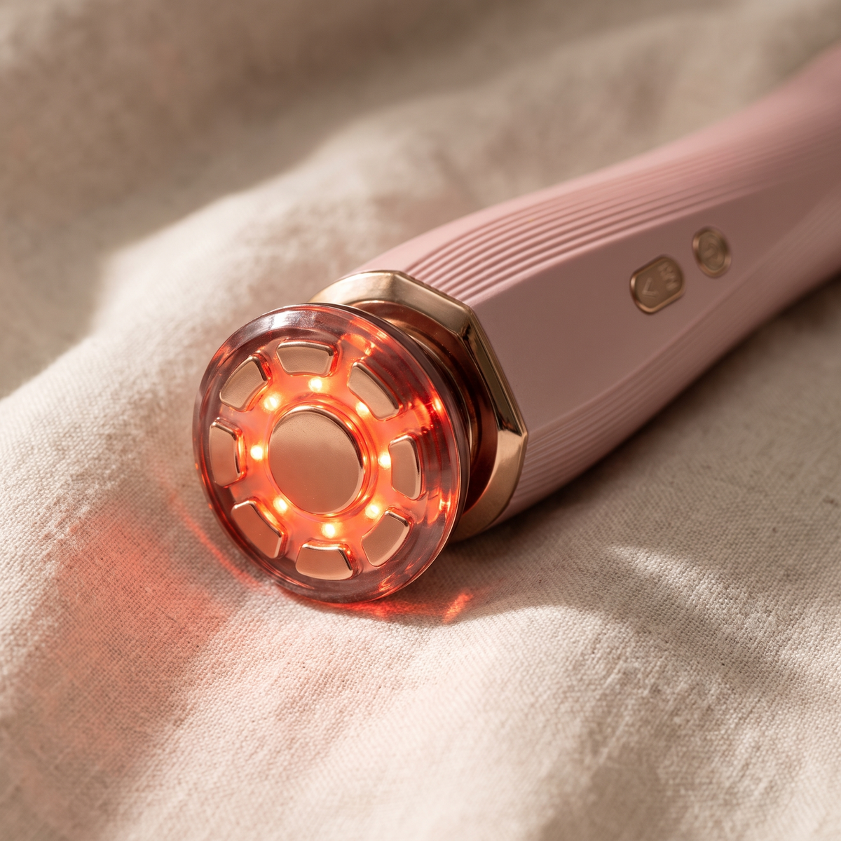 Red Light Face and Neck Beauty Device, 3-in-1 Facial Massager with Warm Massage Function