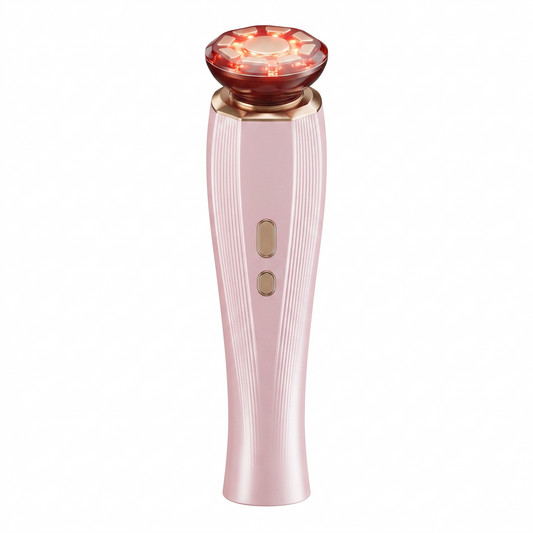 Red Light Face and Neck Beauty Device, 3-in-1 Facial Massager with Warm Massage Function