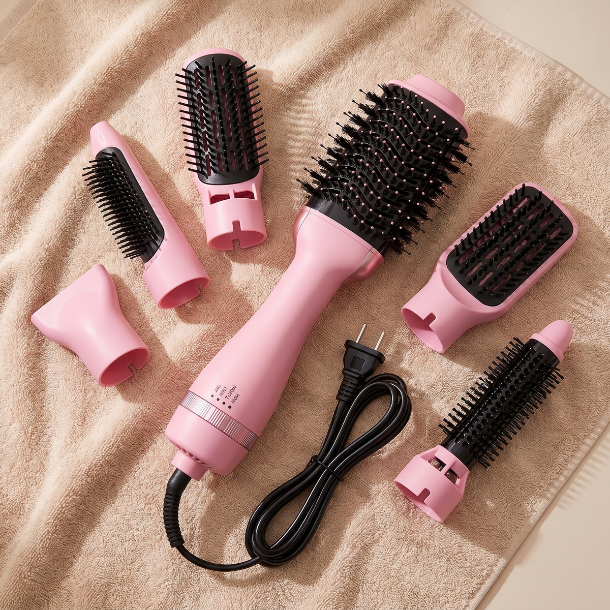 4-in-1 Ionic Hot Air Brush, Ceramic-Titanium Blow Dryer Brush for Hair Volume and Smooth Styling
